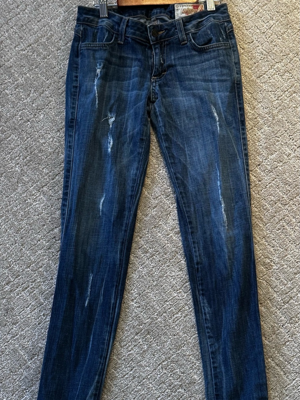 Siwy Blue Denim Jeans with Contrast Gold Stitching